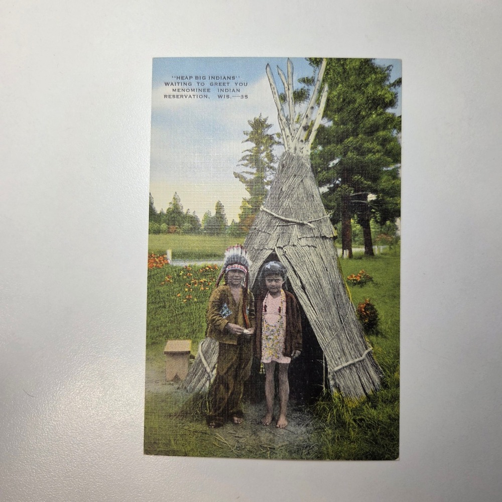 Vintage Menominee Indian Reservation Wisconsin Postcard 32086